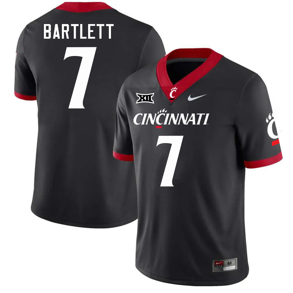 Cincinnati Bearcats #7 Jared Bartlett College Football Jerseys Stitched-Black